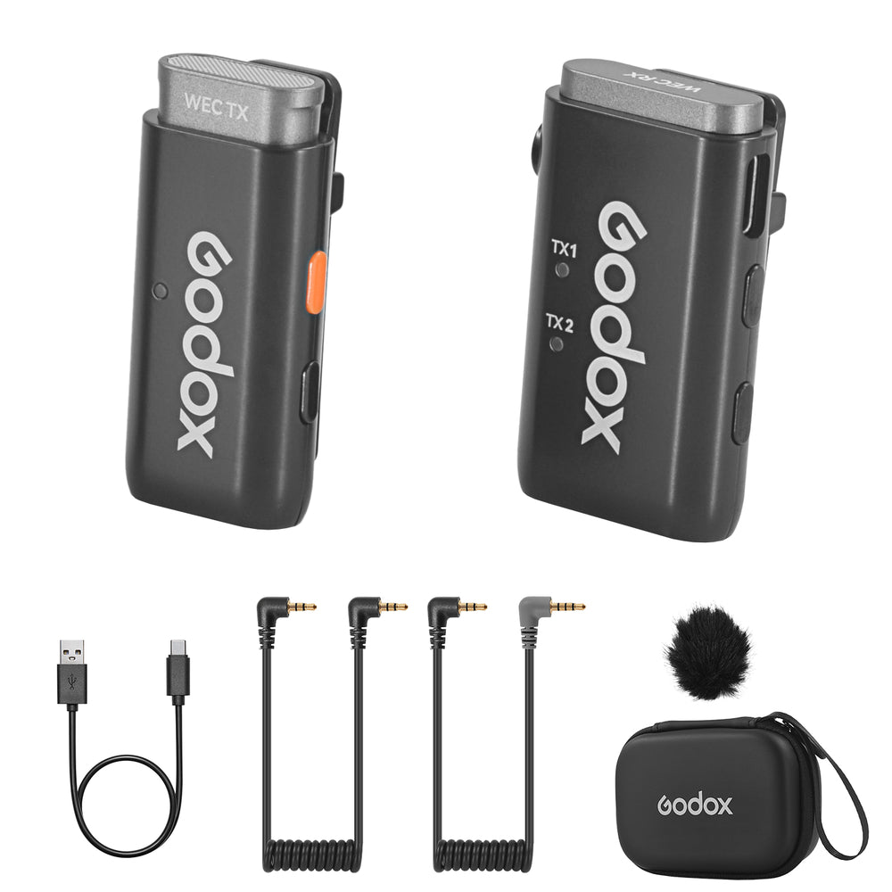 GODOX WEC Kabelloses Lavaliermikrofon für DSLR-Kameras/iPhone/Android 