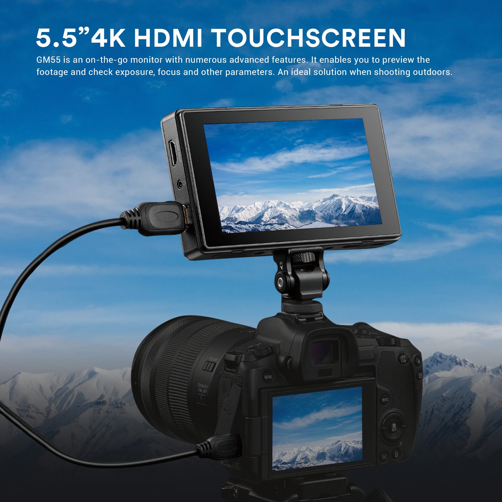 Godox GM55 5.5 Inch IPS Touch Screen On-Camera Monitor - INSSTRO