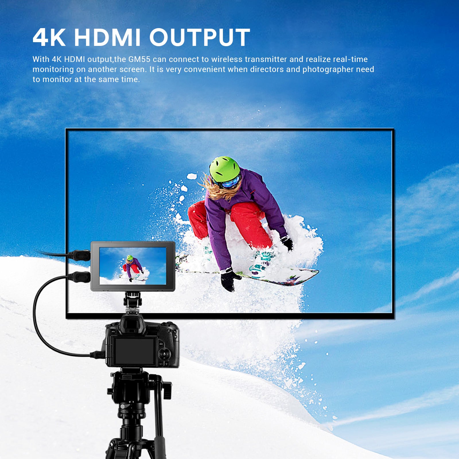 Godox GM55 5.5 Inch IPS Touch Screen On-Camera Monitor - INSSTRO