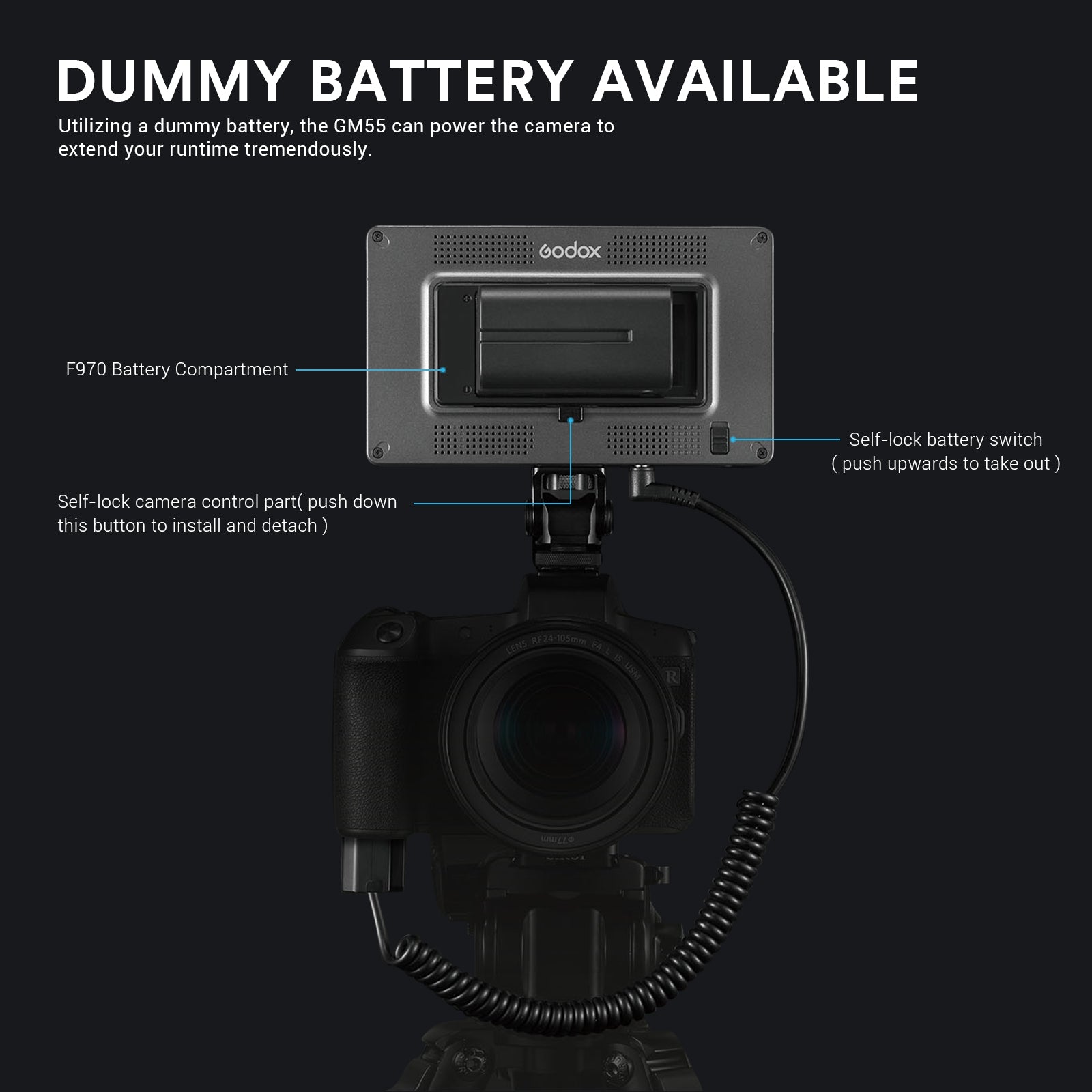 Godox GM55 5.5 Inch IPS Touch Screen On-Camera Monitor - INSSTRO