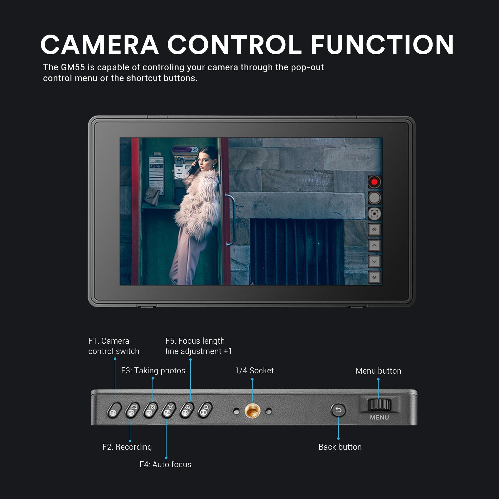 Godox GM55 5.5 Inch IPS Touch Screen On-Camera Monitor - INSSTRO