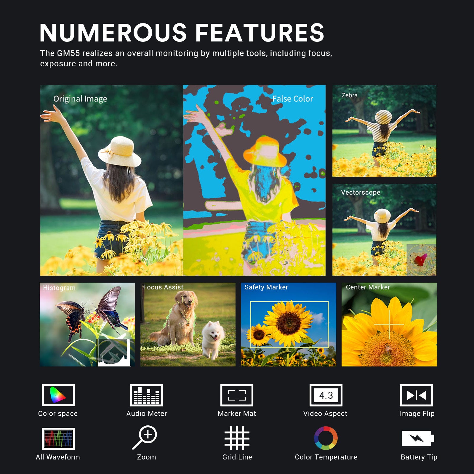 Godox GM55 5.5 Inch IPS Touch Screen On-Camera Monitor - INSSTRO